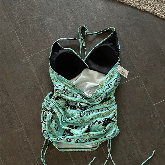 Croft & Barrow Kids One Piece in Green and Black Paisley - Picture 3 of 3